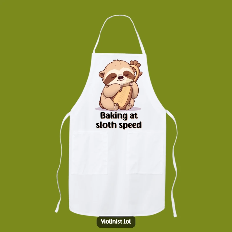 Funny Sloth Harpist Apron: Cook Up Calmness, Not Chaos!
