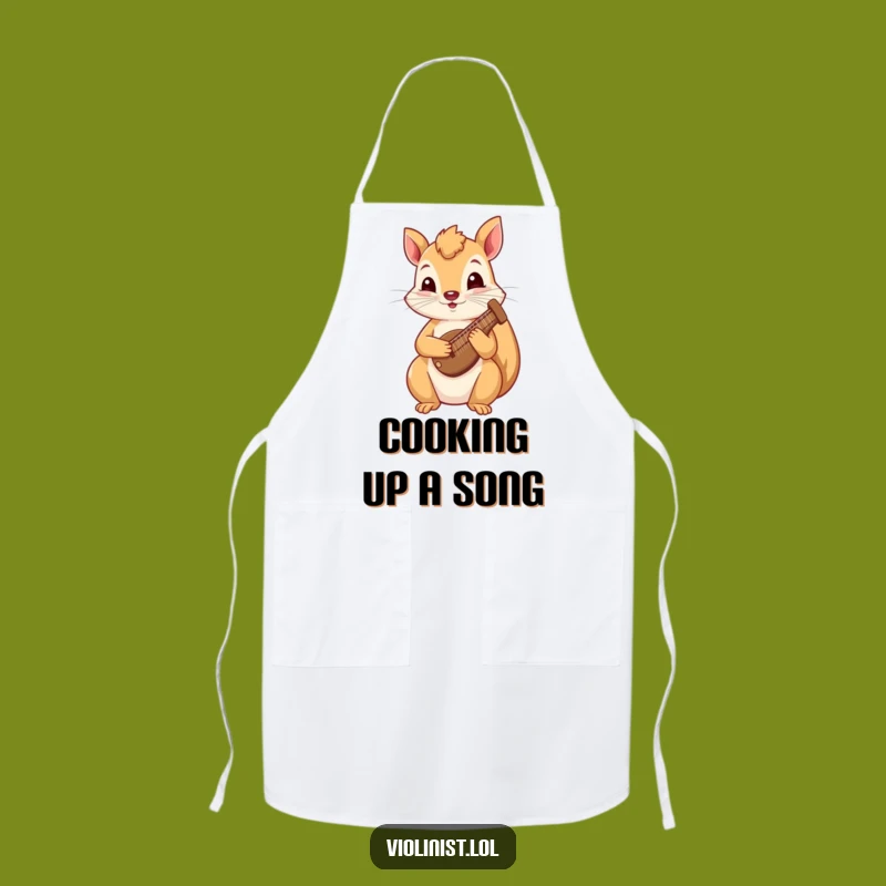 Funny Squirrel Harp Apron: Create Melodies in the Kitchen with Hilarious Charm