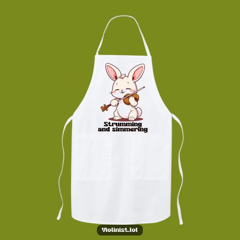 Funny Bunny Violin Apron: Cook with Joy and Harmony in the Kitchen