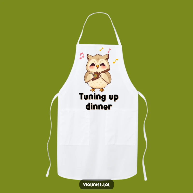 Funny Owl Music Apron: Chef Musician Kitchen Wear, Perfect Gift
