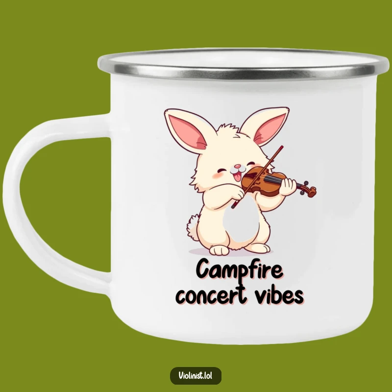 Funny Bunny Violinist Camping Mug - Musical Adventures!