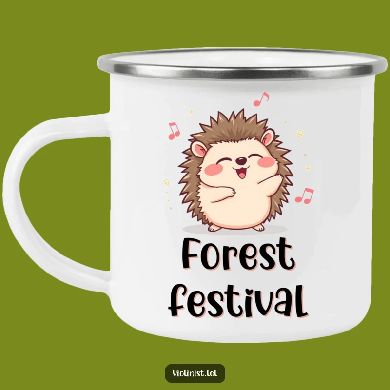 Funny Hedgehog Campfire Mug: Music and Giggles Outdoors