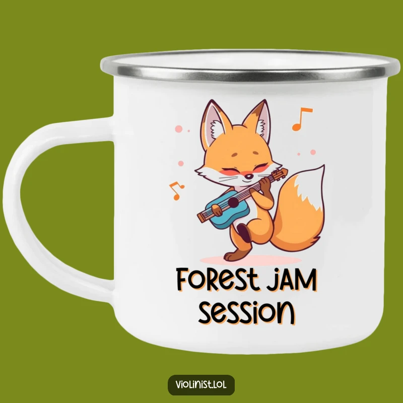 Funny Fox Musician Camping Mug A Determined Player Outdoors, Perfect Funny Gift