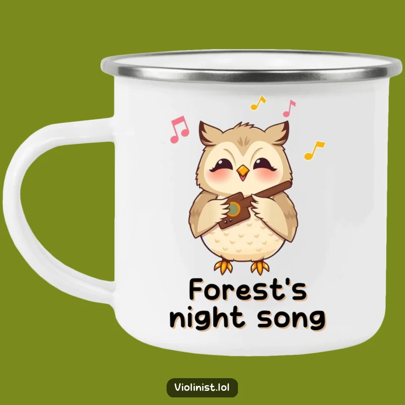 Funny Owl Music Camping Mug: Serene Musician Cup, Great Gift