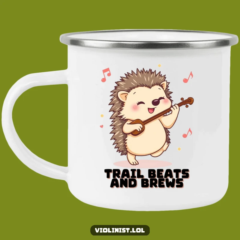 Funny Hedgehog Violin Camping Mug: Enjoy Tunes and Brews with Lively Adventure