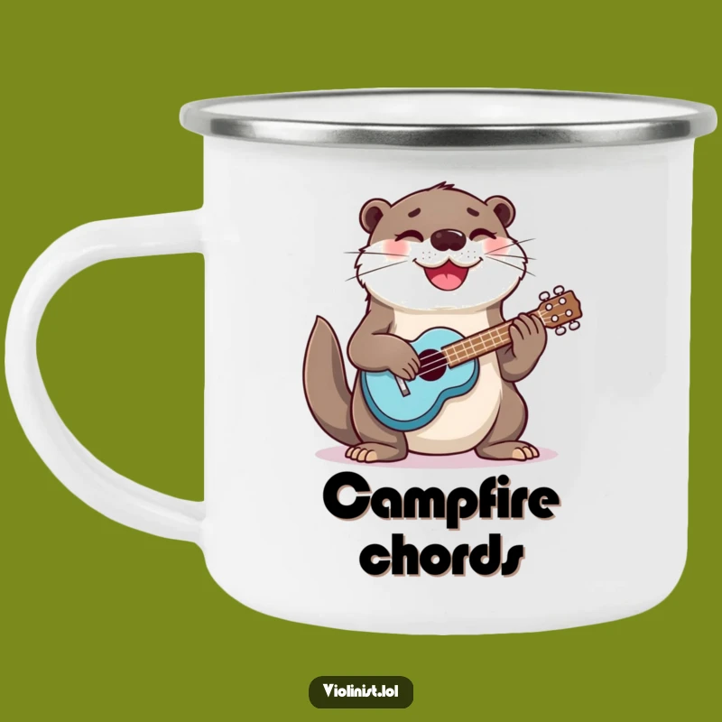 Funny Otter Ukulele Camping Mug: Music for Your Outdoor Adventures!