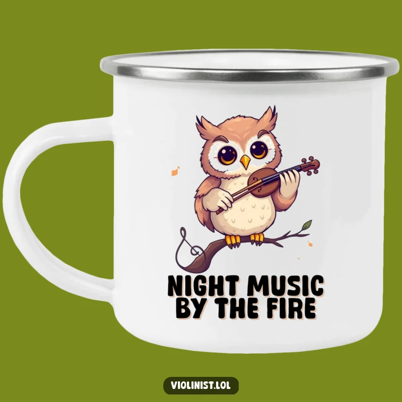Funny Owl Camping Mug: Nocturnal Musician's Brew, Perfect Humorous Gift for Campers