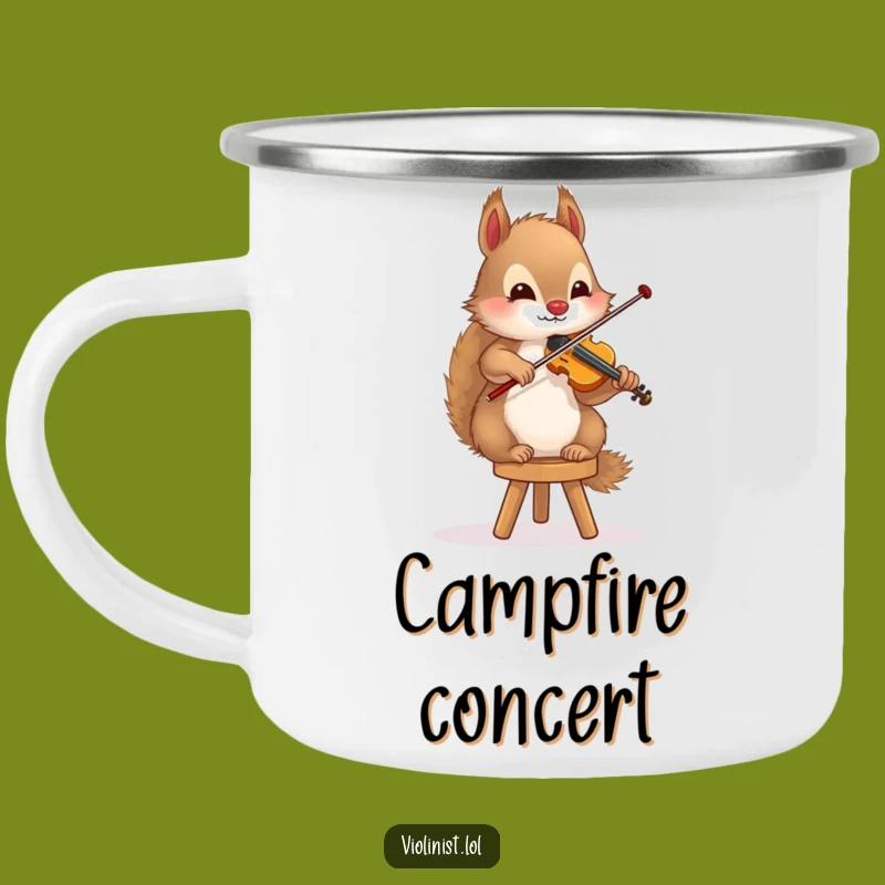 Funny Squirrel Violinist Camping Mug A Balanced Performer Outdoors, Perfect Funny Gift