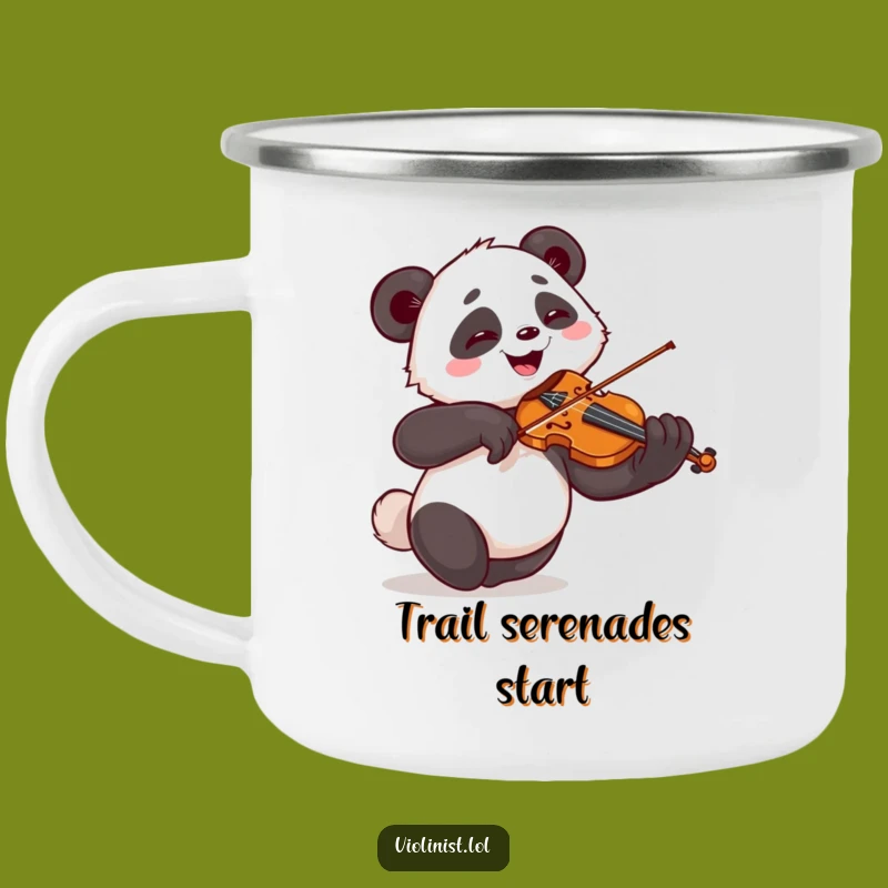 Funny Giggling Panda Violin Camping Mug - Durable and Hilarious Outdoor Companion