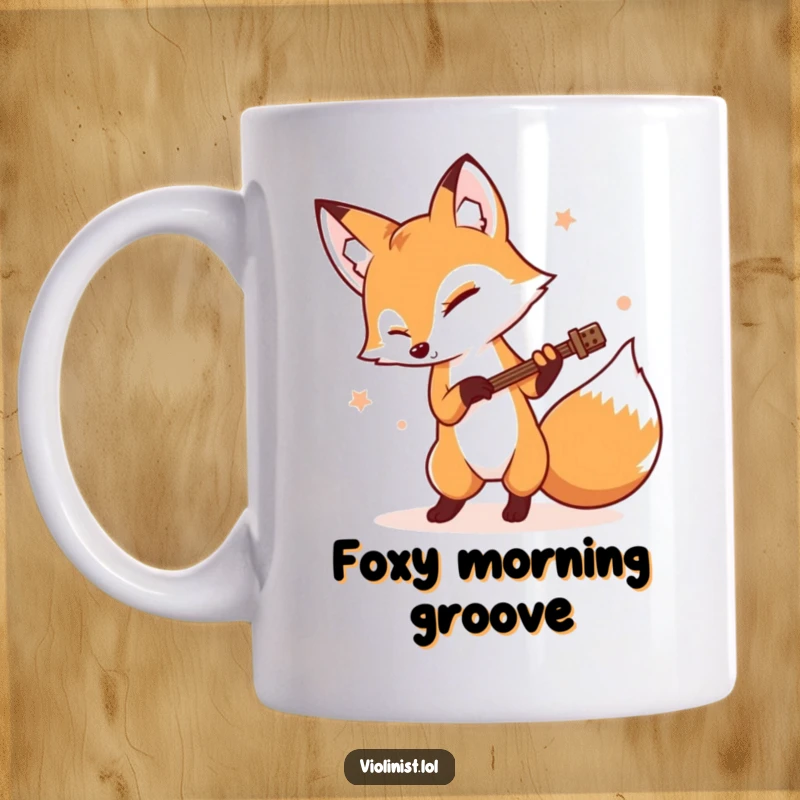 Funny determined fox tapping its foot rhythmically while playing, perfect for music and rhythm-themed funny gifts.