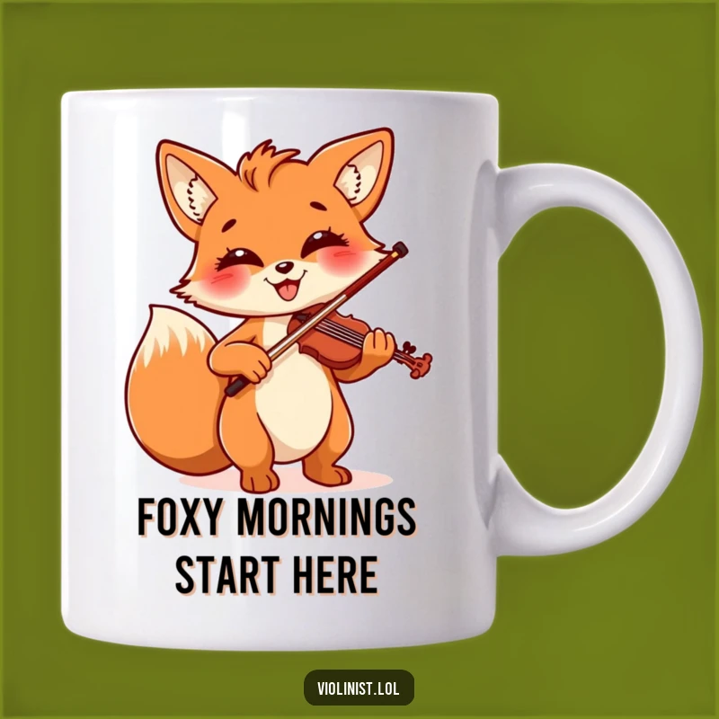Funny Fox Violinist Mug: A Cheerful Musician Playing with Flair, Perfect Gift!