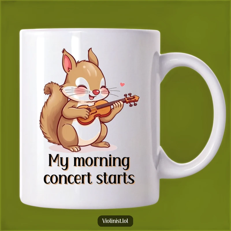 Funny Squirrel Mug: Energetic Violinist, Perfect Humorous Gift for Music Lovers and Nutty Friends
