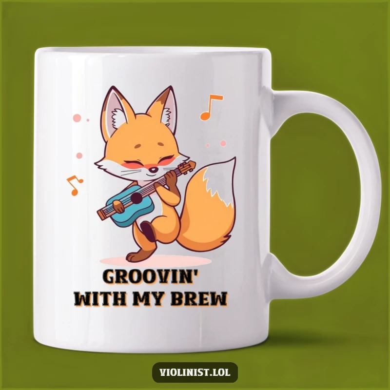 Funny Fox Musician Mug A Determined Player Tapping Foot, Perfect Funny Gift