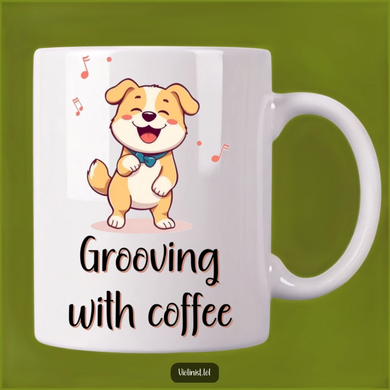 Funny Dog Dancing Mug - Happy Canine Grooving Gift