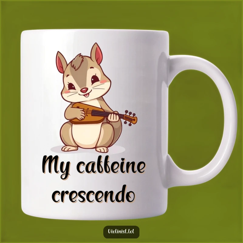 Funny Squirrel Fiddler Mug: Energetic Folk Music Humor, Perfect Gift
