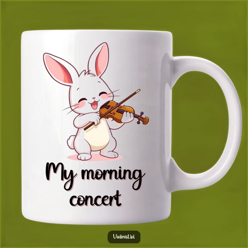 Funny Bunny Violinist Mug - Joyful Music Maker Gift