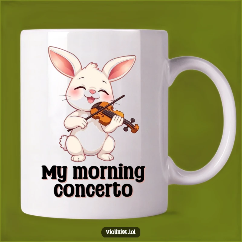 Funny Bunny Violinist Mug, Perfect Gift for Music Lovers and Bunny Enthusiasts!