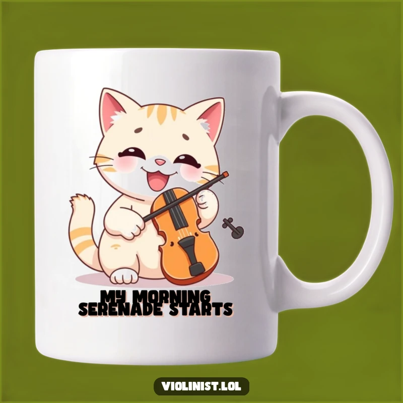Funny Cat Violinist Mug A Cheerful Musician Playing Violin, Perfect Funny Gift
