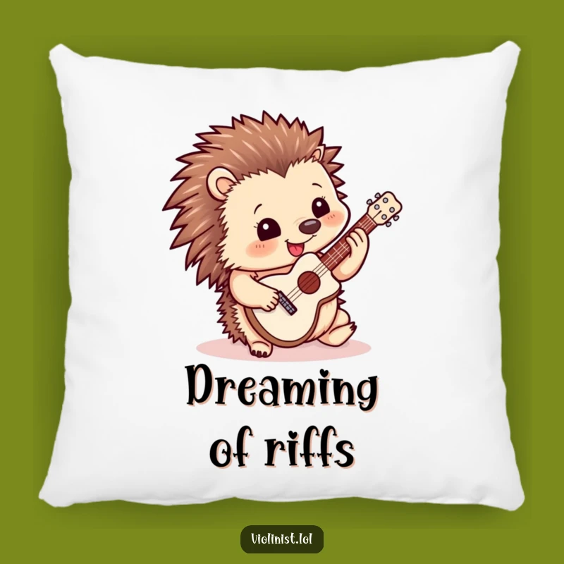 Funny Hedgehog Guitar Pillow: Cuddle Up with Tiny Rockstar Comfort