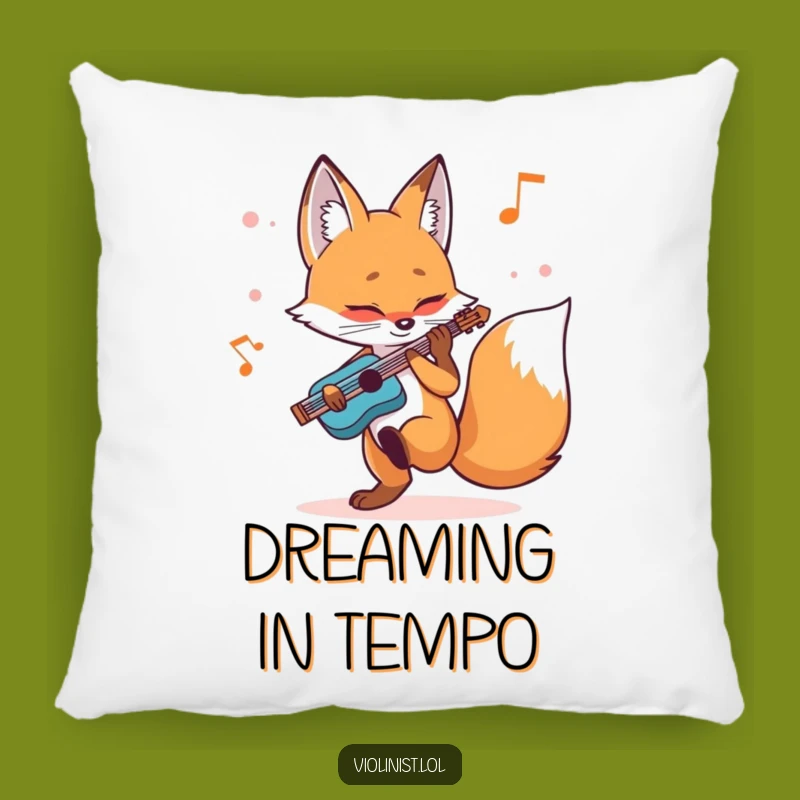 Funny Fox Rhythm Pillow A Determined Musician's Comfort, Perfect Funny Gift