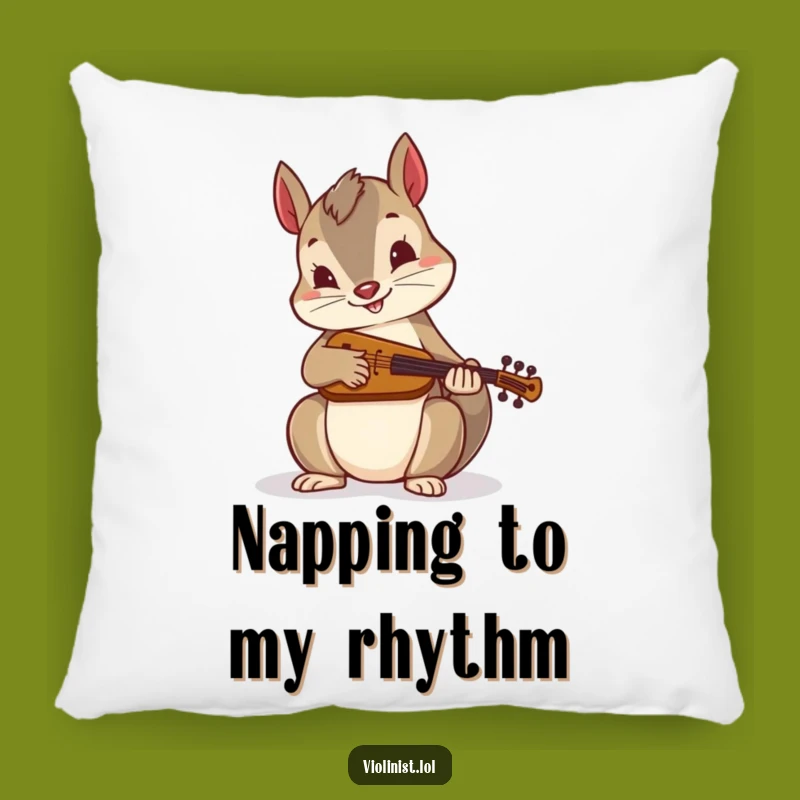 Funny Squirrel Music Pillow: Cozy Folk Sound, Hilarious Comfort Gift