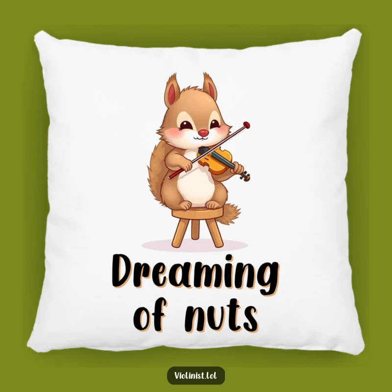 Funny Squirrel Musician Pillow A Balanced Performer's Comfort, Perfect Funny Gift