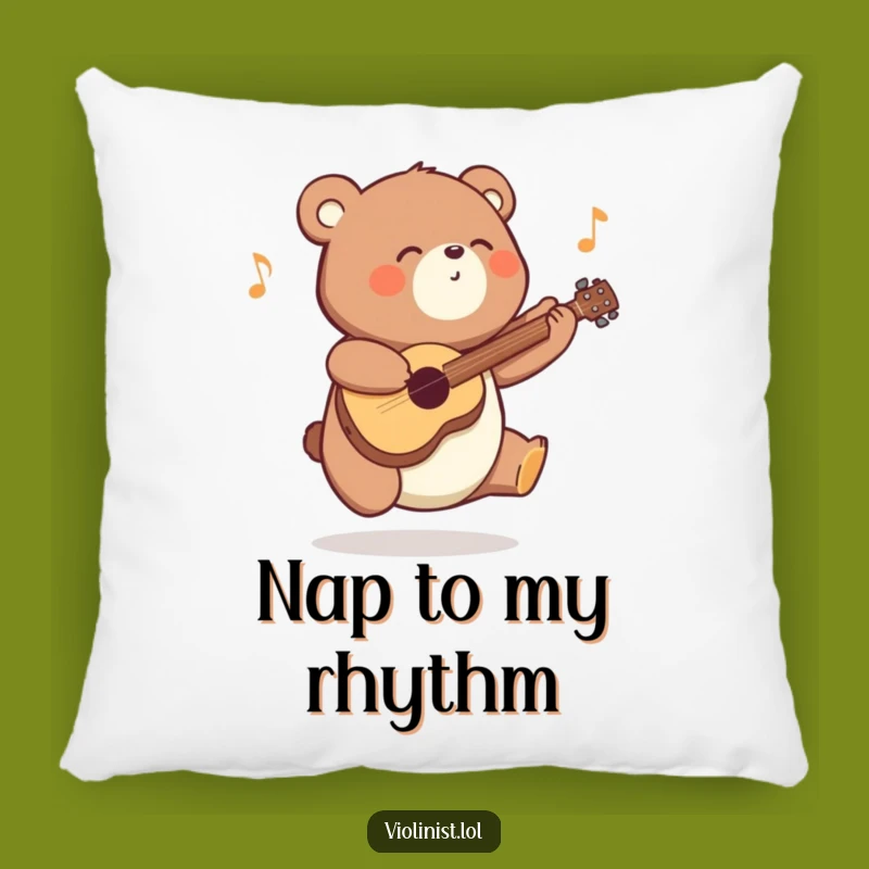 Funny Energetic Bear Pillow: Cuddle Up with this Joyful Tune and Comfy Gift