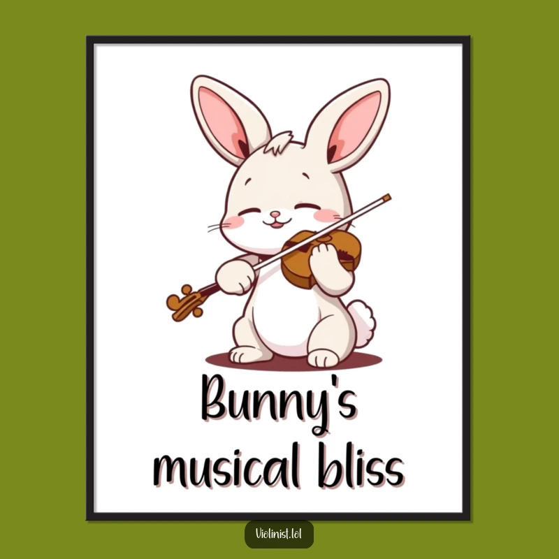 Funny Bunny Violin Digital Art Print: Instant Joyful Decor for Your Walls