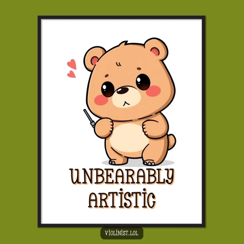 Funny Bear Digital Art: Shaky Note Triumph - Humorous Downloadable