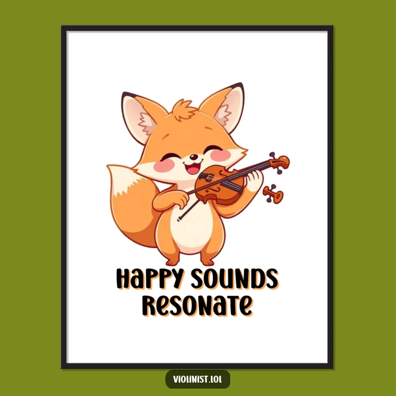 Funny Fox Violin Digital Art: Pure Joy Captured as a Funny Gift