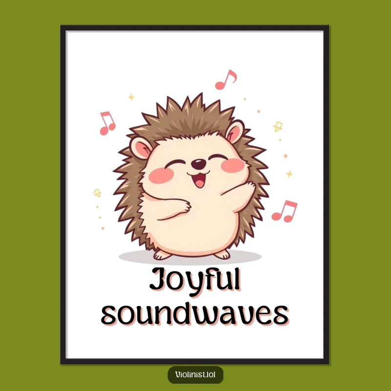 Funny Hedgehog Music Art Print: Giggle-Inducing Digital Decor