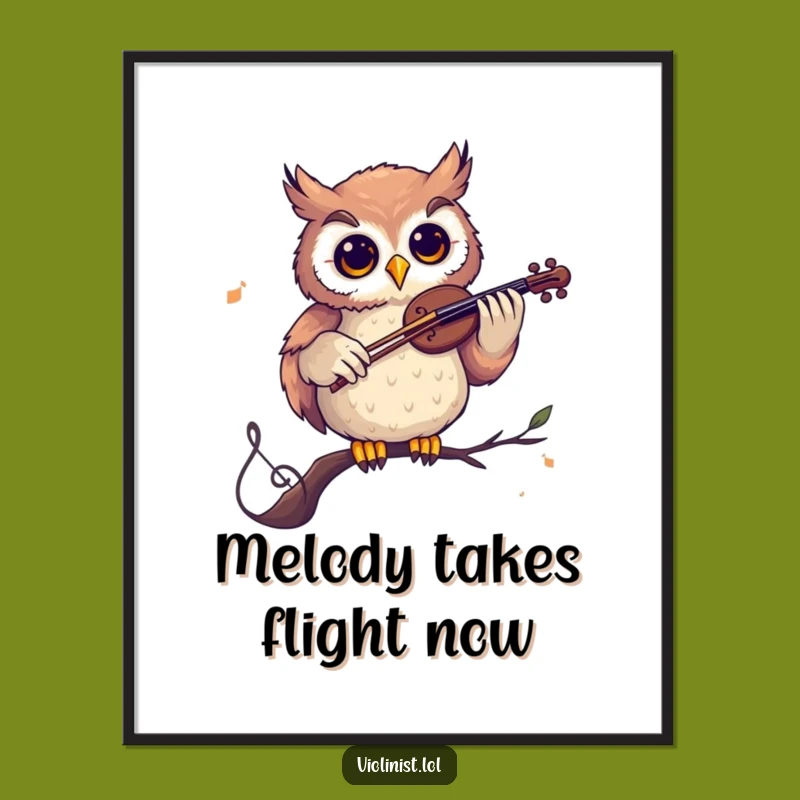 Funny Owl Digital Art: Curious Virtuoso's Portrait, Hilarious Gift for Art Lovers