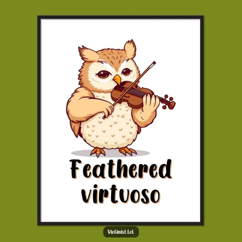 Funny Owl Music Art Print: Elegant Digital Decor