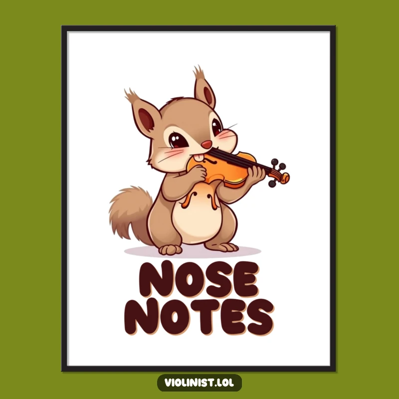Funny Squirrel Violin Digital Art: Whimsical Musician Print, Gift Idea
