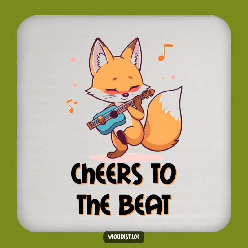 Funny Fox Musician Coaster A Determined Player's Surface Saver, Perfect Funny Gift