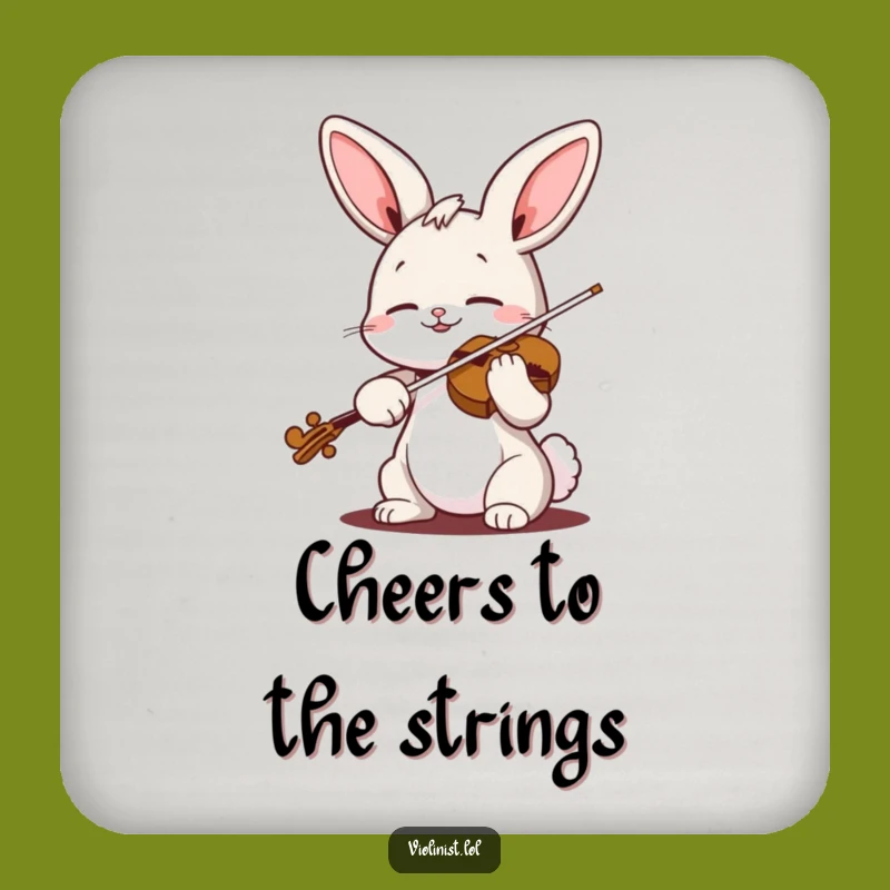 Funny Bunny Violin Drink Coasters: Protect Your Surfaces with Harmonious Feline Art
