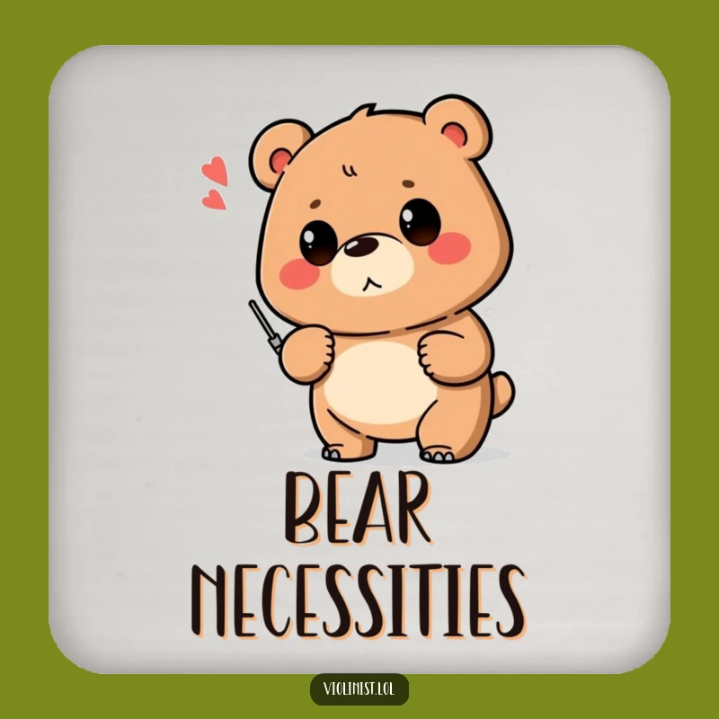 Funny Bear Coasters: Shaky Note Protection - Humorous Table Gift