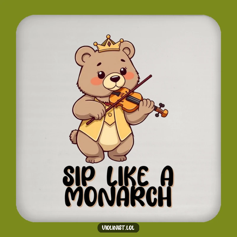 Funny Bear Violin Coaster: Add Regal Flair to Your Table Funny Gift
