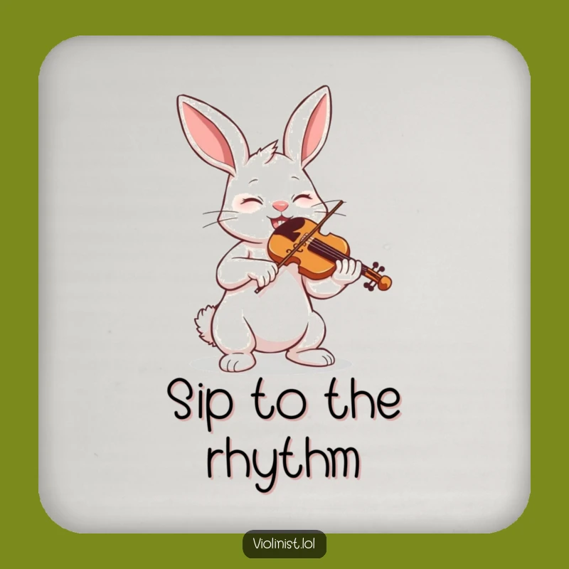 Funny Bunny Violin Coaster: Protect Surfaces with Musical Flair Funny Gift
