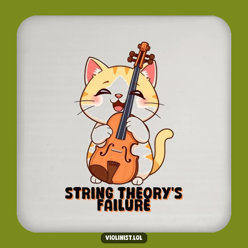 Funny Cat Violin Coaster: Cheers to Confusion with Hilarious Charm
