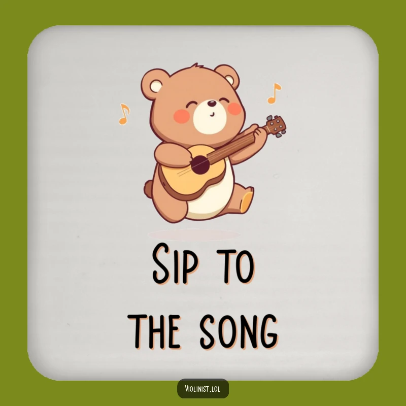 Funny Energetic Bear Coaster: Protect Surfaces with Joyful Music and a Hilarious Gift