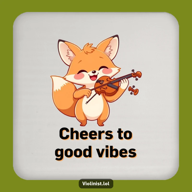 Funny Fox Violin Coaster: Add Cheer to Your Table with This Funny Gift
