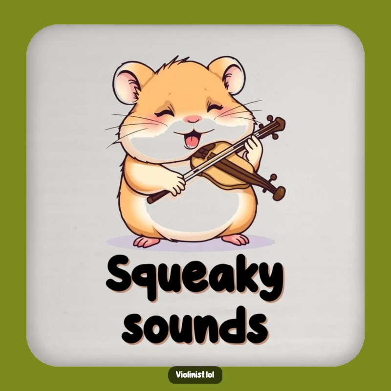 Funny Hamster Violin Drink Coaster: Protect Surfaces with Music Focus, Gift