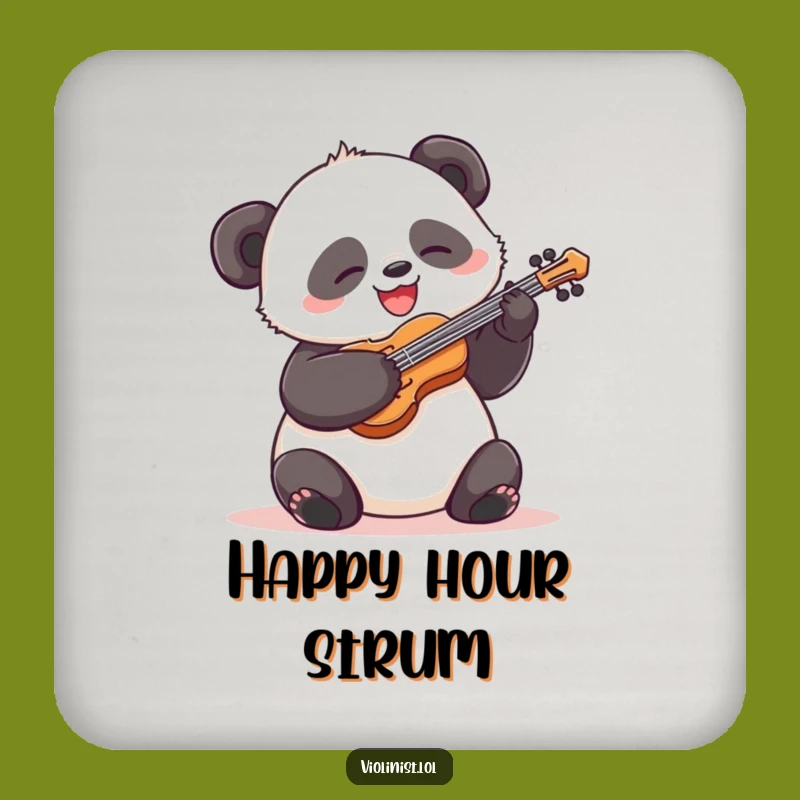 Funny Panda Violin Coaster: Protect Surfaces with Fun