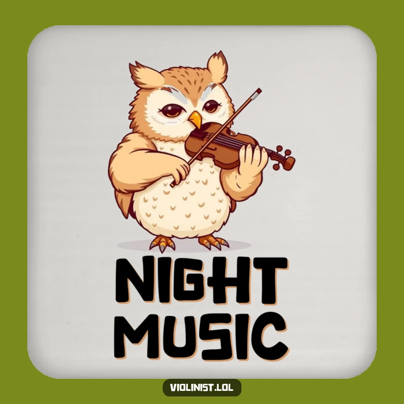 Funny Owl Violin Coaster: Protect Surfaces with Music