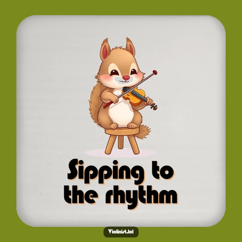 Funny Squirrel Violinist Coaster A Balanced Player's Surface Saver, Perfect Funny Gift
