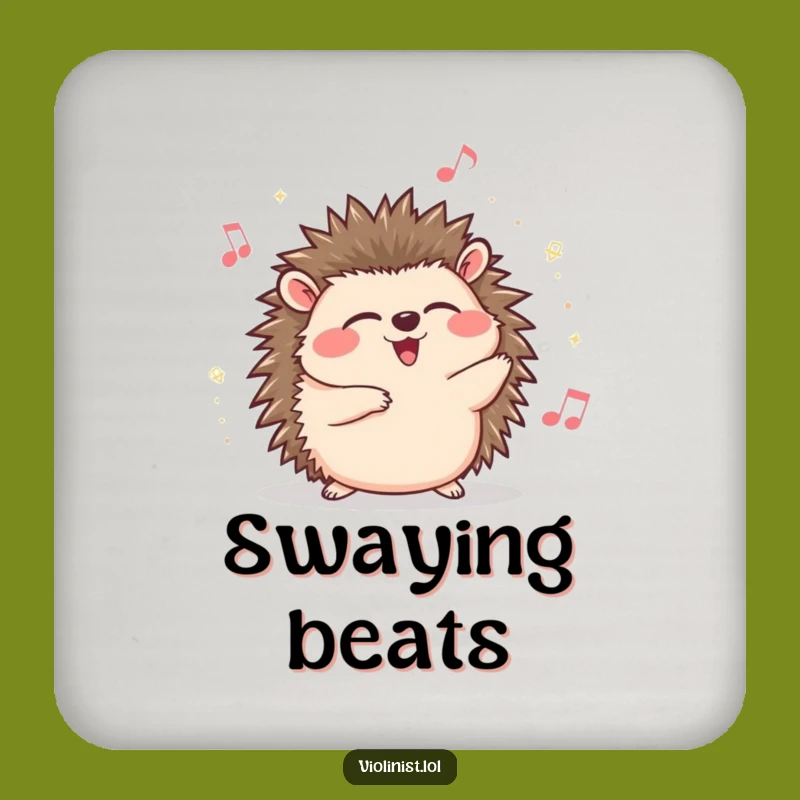 Funny Hedgehog Music Coaster: Protect Surfaces with a Giggle