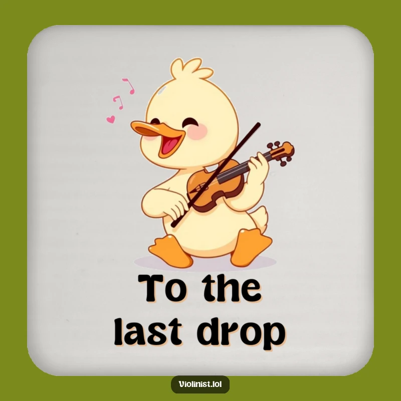 Funny Duck Violinist Drink Coaster: Protect Surfaces with Musical Charm, a Gift