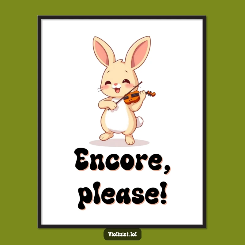 Funny Bunny Violinist Poster: Add Musical Charm to Your Walls