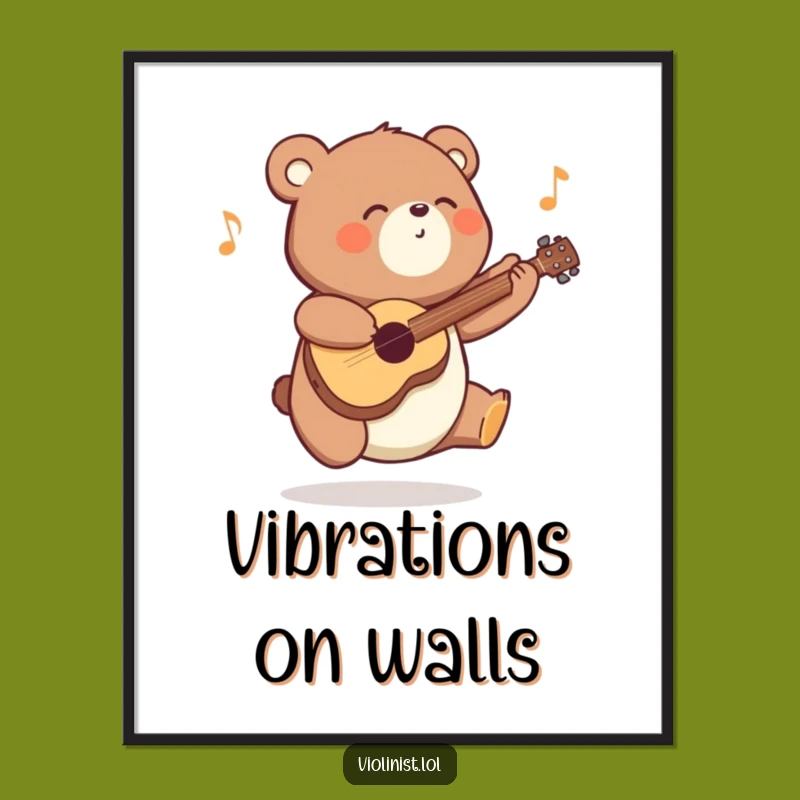 Funny Energetic Bear Poster: Decorate with Joyful Music and Hilarious Art Gift